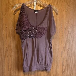 Daytrip Mauve Embellished Women's Blouse
